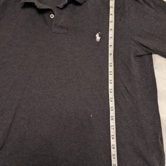 Ralph Lauren Custom Slim Fit Dark Grey Long Sleeve Polo - Picture 5 of 8